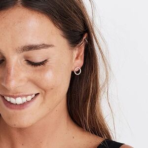 Madewell Pavé Circle Stud Earrings